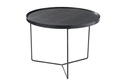 J-Line Ronde Bijzettafel 'Clemence' Medium, kleur Zwart, Ø60,5cm
