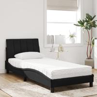 Bed met matras fluweel zwart 90x190 cm - thumbnail