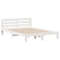 Bedframe zonder matras massief grenenhout wit 135x190 cm - thumbnail