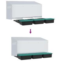 Kippennestkast 3 compartimenten wandmontage gegalvaniseerd staal - thumbnail