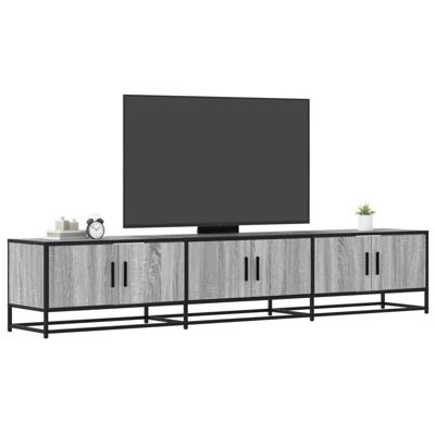 Tv-meubel 210x35x41 cm bewerkt hout grijs sonoma eikenkleurig