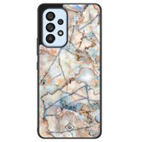 Samsung Galaxy A33 hoesje - Marmer bruin blauw - thumbnail
