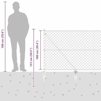VidaXL Afrasteringspaal groen 10 x 1 m (60 x 60 mm gaas) staal en pvc