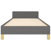 Bedframe met hoofdbord stof donkergrijs 80x200 cm - thumbnail