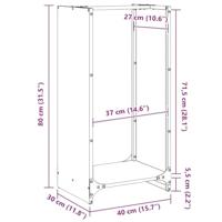 Brandhoutrek 40x30x80 cm koudgewalst staal zwart - thumbnail