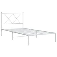Bedframe met hoofdbord metaal wit 90x190 cm - thumbnail