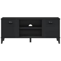 Schoenenbank VIKEN 106x35x45 cm bewerkt hout zwart - thumbnail