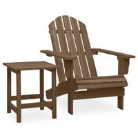 Tuinstoel Adirondack met tafel massief vurenhout bruin - thumbnail