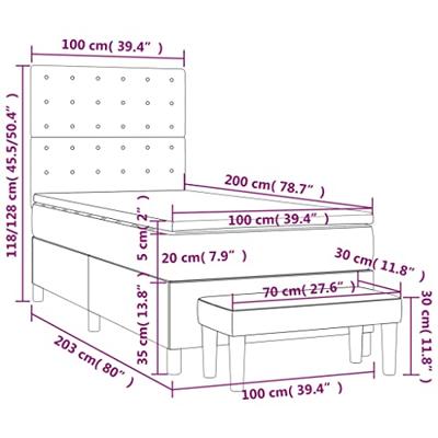 Boxspring met matras fluweel donkergroen 100x200 cm