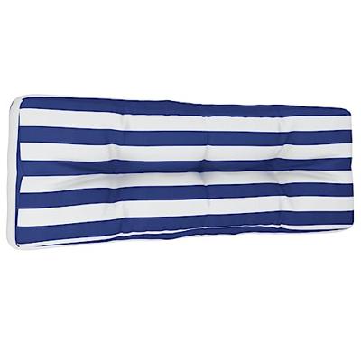 VidaXL Palletkussen 120x40x12 cm stof gestreept blauw en wit
