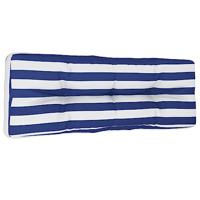 VidaXL Palletkussen 120x40x12 cm stof gestreept blauw en wit - thumbnail