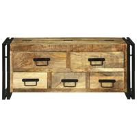 Salontafel Bruin 90 x 50 x 38 cm Massief ruw mangohout - thumbnail