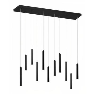 Trio Led hanglampTubular 115cm 11-lichts zwart - 321611132