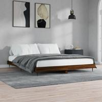 Bedframe zonder matras bewerkt hout bruin eikenkleur 120x200 cm - thumbnail