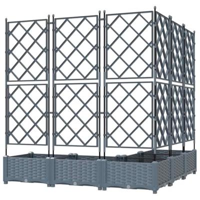 VidaXL Tuin bloempot 5 pcs licht grijs 120 x 120 x 125,5 cm staal