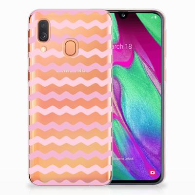 Samsung Galaxy A40 | TPU bumper | Waves Roze