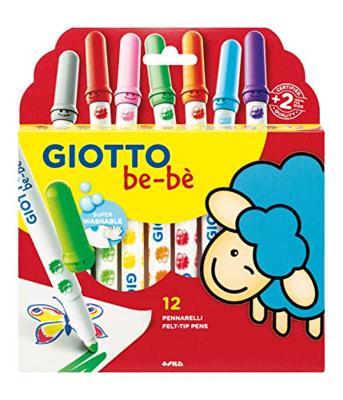 GIOTTO Stiften, d 5 mm, lijndikte 1-3 mm, diverse kleuren, 12 stuk/ 1 doos