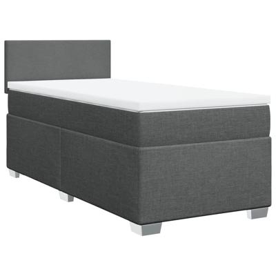 Boxspring met matras stof donkergrijs 140x190 cm