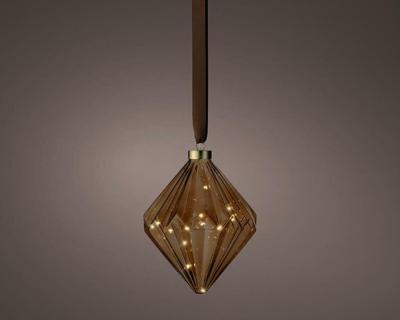 Micro LED diamant binnen dia16-H20cm brown/warm white - Lumineo