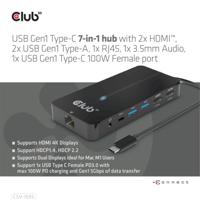club3D USB-7-in1-HUB USB-C USB-C dockingstation Geschikt voor merk (dockingstation): Club 3D - thumbnail