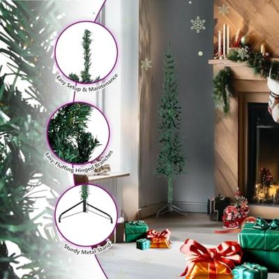 Kunstkerstboom half met standaard smal 150 cm groen Kunstkerstboom half met standaard smal 150 cm groen