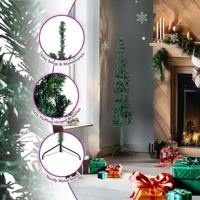 VidaXL Kunstkerstboom half met standaard smal 240 cm groen - thumbnail