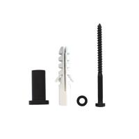 Intersteel Set van 5 verlengde ronde steunen tbv rail schuifdeursysteem - mat zwart - thumbnail