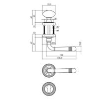 Wisselgarnituur Emily rechts op rozet gebruineerd - thumbnail