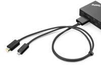 Split Cable - Thunderbolt-kabel (M) (M) - Thunderbolt 3 - 67 cm - zwart - CRU - voor ThinkPad L13 Gen 2; L13 Yoga Gen 2; P17 Gen 2; T14 Gen 2; T15g Gen 2; X1 Extreme Gen 4 - thumbnail