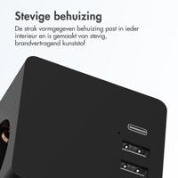 Accezz PowerCube 6-in-1 1x USB-C+2x USB-A+3x stopcontact 4000W Oplader Zwart - thumbnail