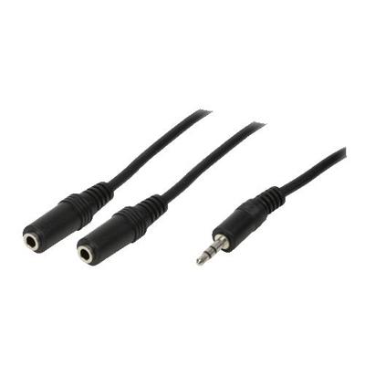 LogiLink CA1046 Jackplug Audio Aansluitkabel [1x - 2x ] 0.20 m Zwart (mat)