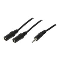 LogiLink CA1046 Jackplug Audio Aansluitkabel [1x - 2x ] 0.20 m Zwart (mat) - thumbnail