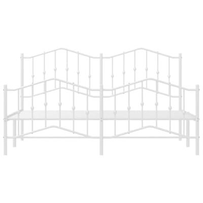 Bedframe met hoofd- en voeteneindemetaal wit 183x213 cm - thumbnail