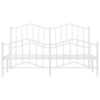 Bedframe met hoofd- en voeteneinde metaal wit 183x213 cm - thumbnail