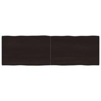 Tafelblad natuurlijke rand 160x50x4 cm eikenhout donkergrijs - thumbnail