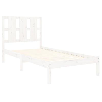 Bedframe massief hout wit 120x190 cm