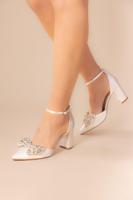 The Perfect Bridal Company Zinnia-Zilver Kristalversierde Grote Strik Schoenclip - thumbnail