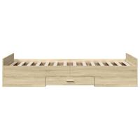Bedframe met lades bewerkt hout sonoma eikenkleurig 120x200 cm - thumbnail