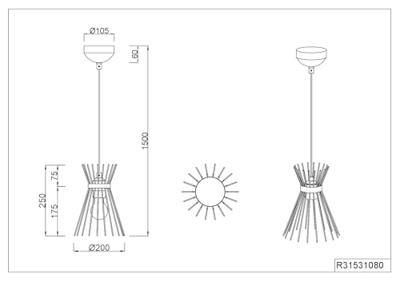 Trio HanglampRod design zwart - R31531080