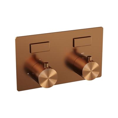 Brauer Copper Edition - 2 weg - Inbouwthermostaat - Drukknoppen - In/afbouwdelen - Koper Geborsteld PVD