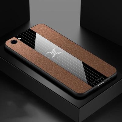 Voor vivo Y83 XINLI stiksels doek textuur schokbestendig TPU beschermhoes (bruin)
