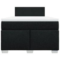 Boxspring met matras stof zwart 140x190 cm - thumbnail