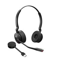 Jabra Engage 55 draadloze stereo headset met Link 400 USB-C DECT adapter - met noise cancelling microfoon en groot bereik - gecertificeerd voor Google Meet en Zoom, werkt met andere platformen - zwart - thumbnail