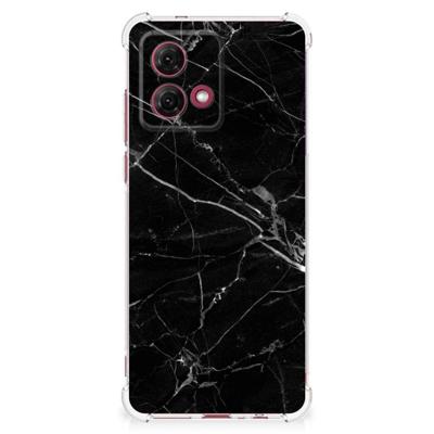 Motorola Moto G84 Anti-Shock Hoesje Marmer Zwart - Origineel Cadeau Vader