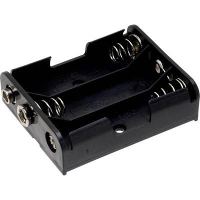 TRU COMPONENTS BH-331B Batterijhouder Aantal cellen: 3 AA (penlite) Drukknopaansluiting