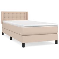 Boxspring met matras kunstleer cappuccinokleurig 90x200 cm - thumbnail