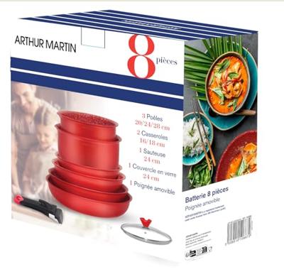 Kookgerei - ARTHUR MARTIN - AMR88 - 8-delig kookgerei - Alle warmtebronnen inclusief inductie Kookgerei - ARTHUR MARTIN - AMR88 - 8-delig kookgerei - Alle warmtebronnen inclusief inductie