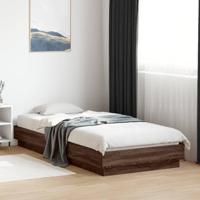 Bedframe zonder matras bewerkt hout bruin eikenkleur 100x200 cm - thumbnail