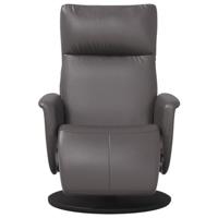 Fauteuil verstelbaar met voetensteun kunstleer grijs - thumbnail