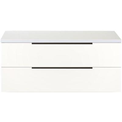 Seville Badmeubelset 120 cm - 2 Laden Dsu - Wastafelblad Wit Hoogglans Edge Greep